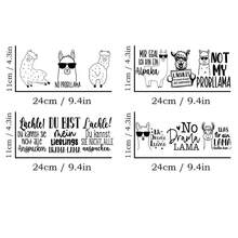 4张德国羊驼主题UV转印贴纸 - 适用于DIY工艺品、马克杯、笔记本电脑和水瓶，自粘塑料贴纸，DIY马克杯装饰，笔记本电脑贴纸，节日装饰，喜庆设计，高品质印刷，耐用贴纸