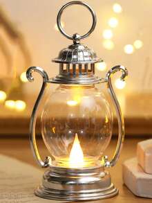 1 pieza Linterna LED vintage de mano (con batería), linterna LED de decoración de mesa interior, linterna de decoración del hogar, linterna LED de decoración para boda, fiesta, vacaciones, campamento, decoración de armario - Huang Guang - Ver 13
