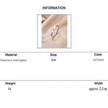 1pc Stainless Steel Rhinestone Embellished Minimalist Design High-End Fashion Ring For Women - Ring - View 24