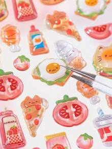 Adesivos em Relevo 3D, Capas de Telefone DIY Cristal Fofas, Adesivos para Copos de Água, Brinquedos de Balanço, Decorações e Artesanato de Cadernos, Adesivos de Tesoura, Extensões Adesivas de Diário, Adesivos em Relevo 3D, Adesivos de Paisagem