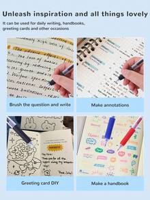 10 piezas Bolígrafos clásicos neutros BIA, aptos para dibujar y marcar, colores vibrantes, escritura suave, punta de 0.7 mm, set esencial de bolígrafos neutros para volver a la escuela