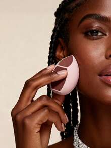 1/2个全新超柔软干湿两用化妆指纹美容蛋粉扑，无粉化妆海绵蛋工具 - 彩色 - 查看 4