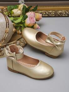 Giày bệt quai ngang bằng satin cho bé gái - Giày dự tiệc thanh lịch - Vàng - Xem 15