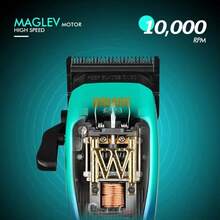 Wmark Professional Magnetic Levitation Vector Motor Hair Clipper, 10,000 RPM, Cordless Electric Hair Trimmer With Charging Base, Salon Use NG-X1 POLAR - Multicolor - View 5