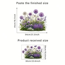 1 szt. Kolorowa naklejka na okno z motywem kwiatu, statyczna, materiał PVC, nowoczesny design, odpowiednia do dekoracji szklanych w domu, kuchni i biurze, łatwa w montażu i demontażu bez pozostawiania śladów, dekoracja pokoju, poprawiająca atmosferę pomieszczenia, żywa dekoracja okienna - Wielokolorowe - Zobacz 4