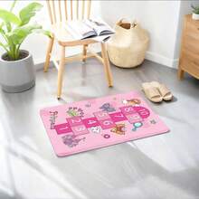 1件粉色数字图案轻便防滑室内可水洗涤纶地毯 - 彩色 - 查看 18