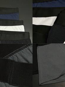 Set Of 4 Men's Plus Size Cotton Boxer Briefs, Anti-Thigh Pattern, Comfortable - Nhiều màu - Xem 6