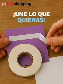 2 Pz Cinta Doble Cara 3 Mt Largo X 1.8 Cm Resistente Blanca - Blanco - Ver 6