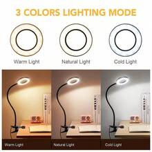 LED Folding Magnifying Desk Lamp With Clamp, USB Eye-Caring Table Light With 3 Color Temperatures And 10 Brightness Levels For Jewelry, Beauty, Manicure, Eyelash Extension, Tattooing, Embroidery, Reading, Electronics Repair - Multicolor - View 6