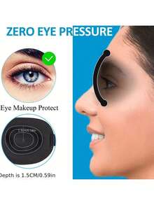 1pc 3d Sleeping Eye Mask Without Nose Wing, Breathable, Light-Blocking, Adjustable Unisex Soft Eyeshade Camping - Black - View 3