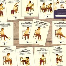 21pcs Chair Yoga Guide Cards Set, Basic Yoga Practice Cards, Yoga Poses Illustrated Step-By-Step Guide, Suitable For Beginners And Elderly, Gentle Movement Stretching Teaching Cards - Multicolor - View 4
