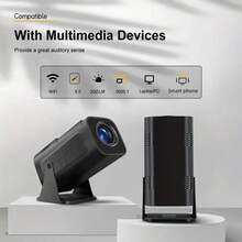 High-Resolution Home Projector, Portable, Wireless WiFi Screen Mirroring, New 2024 Model, Automatic Keystone Correction, Native 720P Resolution, 200 ANSI Lumens, Supports Screen Mirroring From Mobile Phones And Computers, Perfect For A Small Cinema In The Bedroom Or Living Room. - EU C Type Plug(220-240V) - View 6