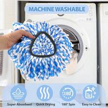 Spin Mop, Microfiber Mop Refills, Easy To Replace, Include 3 Mop Replace Heads, 1 Mop Base - 3 Heads+1 Base - View 3