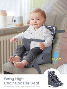 Durable Booster Seat For Kitchen Chair With Spacious Storage Compartment, Foldable Portable Easy Go Travel Booster Seat With Straps, Universal Shoulder Bag & Storage Box For Babies And Toddlers - Holds Up To 50 Pounds, All Season Use - Multicolor - View 7