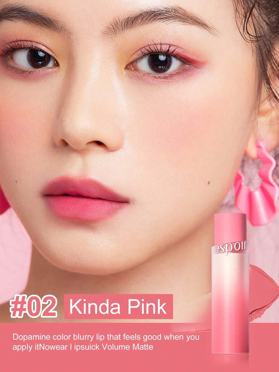 ESpoir Velvet Matte Lipstick, Matte Finish, Long-Lasting, 3g - #02 KINDA PINK - View 1