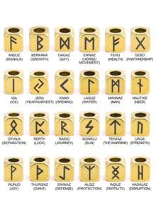 1pc Vinking Runes Signs Accessories Runic Alphabets Letters Sacred Symbol Bead For DIY Making Bracelet Necklace Jewelry H593