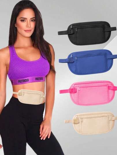Slim Waist Pack, Waterproof Waist Bag For Outdoor Sports Running, Anti-Theft Waist Pouch, Hidden Travel Fanny Pack, Fitness Phone Waist Bag, Adjustable Waist Bag For Airport Security, Marathon Essentials Storage Bag, Cycling Phone & Key Organizer Pouch, Suitable For Sports, Running, Travel, Hiking, Great Gift For Sisters, Teachers, Birthdays, Anniversaries, Graduations