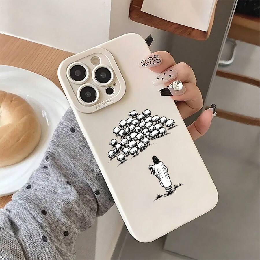 Funda para con Diseño de Rebaño de Ovejas, -Caída, Compatible con Apple 17 16 15 14 13 12 11 Plus Pro Max Series, Cortes Precisos, Diseño Elegante, Protección Completa para un Ajuste Perfecto y Sensación Ligera - Color mezclado 1-1067 - Ver 1