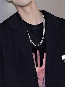 Silver Chain Necklace, Fashionable Flat Snake Bone Jewelry Chain, Ideal For Couples, Personalized Daily Elegance, DIY Beading & Jewelry Making Supplies - Silver - View 3