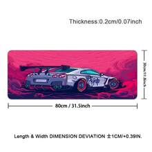 超大游戏鼠标垫，炫酷汽车图案，防滑橡胶底座，高灵敏度 - 游戏玩家、上班族和家庭用户的理想之选 - 送给男友的完美节日礼物