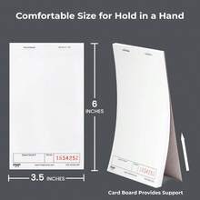FMP Brands Paquete de 5 libretas de cheques para invitados, bloc de notas para camarero para camarera, bloc de notas tipo rascadura para mesero camarera, almohadillas de pedidos para camareros - Blanco Numerado (paquete de 5) - Ver 2