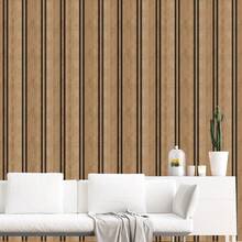 Adhesive Wallpaper With Natural Wood Ribbed Pattern, Thick Strips - Multicolored 20 - View 24