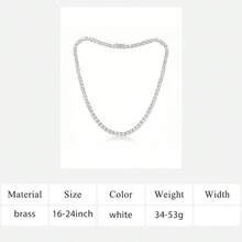 MDFUN Corrente de Tênis com Zircônia Cúbica Simulada Cortada Redonda de 5,0 mm, Banhada a Ouro Branco/Amarelo 18K, Unissex