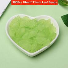 300Pcs 18*11mm Candy Color Acrylic DIY Jewelry Making Frosting Leaf Mini Pendant Jewelry Accessories - 300個18x11毫米樹葉珠 - 查看 13