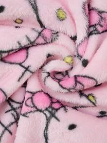 Hello Kitty 法兰绒睡裤，卡通图案，加厚抓绒内里，动漫风格女士睡衣，情侣家居服，秋冬季居家休闲睡眠的理想之选，节日、生日、开学、新年送礼佳品 - 粉色 - 查看 9