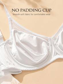 Wingslove White Seamless Underwire Full Coverage Bra, Unlined Lace Detail Comfort Bra, Daily Wear & Romantic Date Nights - White - View 7