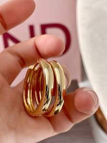 独家限量款优雅金属水滴形前后耳环，时尚简约百搭女士耳环，泪滴造型圣诞礼物 - 金色 - 查看 7