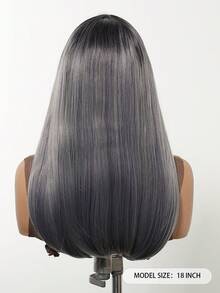 5 étoiles Perruque frontale en dentelle haute définition 13*4 respirante, femmes, violet grisâtre, 26 pouces de long bouclée, sans frange, fibre synthétique résistante à la chaleur, convient pour le cosplay, les festivals, les costumes d'Halloween, très à la mode - Mauve - Voir 7
