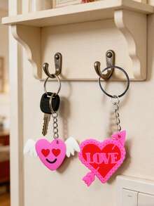 5/10/50pcs Heart Keychains Suitable For Couples, Ized Matching Key Rings, Valentine's Day & New Year Gifts, Love-Themed Keychain