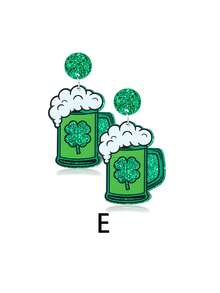 St. Patrick's Day Women's Earrings, Irish Clover Acrylic Pendant Earrings, Green Hat Clover Teardrop Earrings, St. Patrick's Day Earrings, Green Clover Pendant Earrings, St. Patrick's Day Lucky Earrings, St. Patrick's Day Green Clover Acrylic Long Dangle Earrings, Valentine's Day, Mother's Day Gift, St. Patrick's Day Irish Party Supplies - Multicolor - View 14