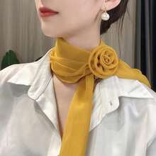 1 Peça Lenço Decorativo Longo de Chiffon de Cor Sólida de Rosa, Novo Lenço Elegante e Leve, Versátil e Amigável à Pele para Mulheres, Praia, Férias - Multicolorido - Visão 10
