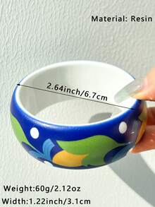 1pc Y2K Retro Dopamine Colorful Mixed Polka Dot Print & Transparent Jelly Bracelet, Suitable For Women To Create Personalized Outfits - Multicolor - View 3