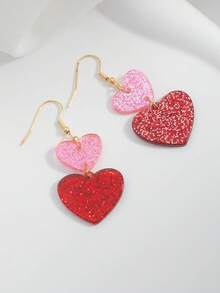 زوج من أقراط قلب أكريليك عصرية للنساء، بأسعار معقولة وأنيقة، هدية مثالية للأم، عيد الأم