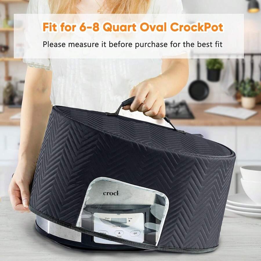 新款 BAGSPRITE 慢炖锅防尘罩，带可视窗，适用于厨房电饭煲 - 彩色 - 查看 1