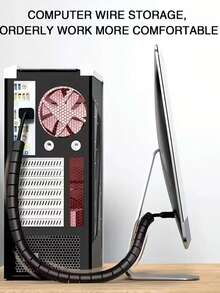 柔性PVC线缆管理套管 - 耐用防水线缆整理器，适用于电脑、汽车等 - 安装简便，无需工具，桌面线缆整理器 - 彩色 - 查看 3