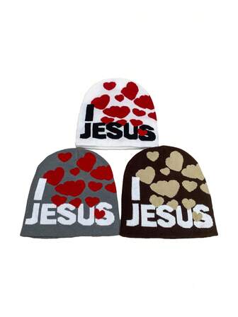 1 pieza Gorro de punto jacquard, gorro de calavera casual para esquí, gorra cálida de moda urbana, gorro para deportes de ciclismo y esquí, gorros para parejas, regalo para vacaciones