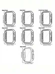 Tích hợp miếng dán bảo vệ màn hình bằng kính cường lực - Ốp lưng đồng hồ bảo vệ toàn diện bằng nhựa PC cứng cáp, siêu mỏng, độ phân giải cao dành cho Apple Watch Series Ultra/SE/11/10/9/8/7/6/5/4, cho Case 40/41/42/44/45/46/49mm, Đen + Vàng - đen + vàng - Xem 6