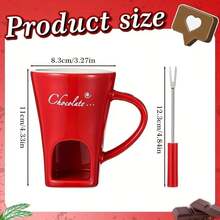 1 Set Ceramic Chocolate Melting Pot. It Can Be Used To Melt Chocolate, Cheese, And Other Ingredients. It Is A Great Companion For Travel, Gatherings, And Picnics, And Has A Beautiful Appearance. (E.G., Thanksgiving, Valentine's Day, Halloween, Etc.) It Is Easy To Clean And Very Durable. Can Be Given As A Gift To Family And Friends. - Multicolor - View 12