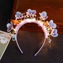 多色LED花冠头饰，发光花朵头箍，适合婚礼、节日、圣诞节、新年派对、母亲节、毕业典礼等场合。