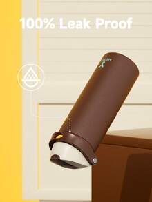 Meoky 24oz Vacuum Insulated Water Bottle with 2-in-1 Straw and Spout Lid, Insulated Cup, Keep Cold 24H, Leak-Proof, Fits in Car Cup Holder, Stainless Steel Tumbler for Sports, Travel, and School - 棕色 - 查看 5