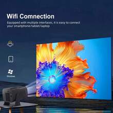 High-Resolution Home Projector, Portable, Wireless WiFi Screen Mirroring, New 2024 Model, Automatic Keystone Correction, Native 720P Resolution, 200 ANSI Lumens, Supports Screen Mirroring From Mobile Phones And Computers, Perfect For A Small Cinema In The Bedroom Or Living Room. - EU C Type Plug(220-240V) - View 5