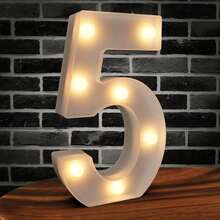 Light Up Marquee Letters - 26 Alphabet Battery Powered LED Lights Sign, Night Light White Plastic For Engagement Party Wedding Baby Shower Birthday, Table Decorations, Prom And Events, Marry Me (Letter M) - Số 5 - Xem 8
