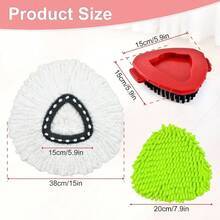 Mop Heads Ocedar, Mop Replace Ocedar EasyWring 1, Microfiber Spin Mop Refills, Include 4 Spin Mop Deep Cleaning Washable With 2 Scrubber Mop - 4 個拖把頭和 2 個升級版擦洗器 - 查看 6