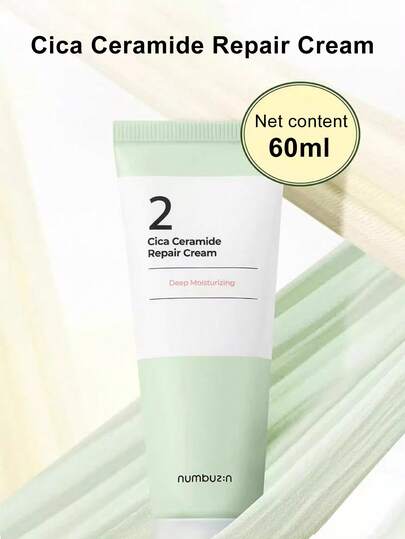 numbuzin 2 Cremas Hidratantes | Crema Reparadora de Centella Asiática y Ceramida | Ceramida, Centella Asiática | Hidratante, Calmante, Fortalecimiento de la Barrera Cutánea, Reparación Profunda, Restauración | Apto para Todos los Tipos de Piel 60ml