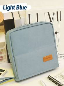 1pc Divided Vertical Makeup Bag - Large Capacity Travel Cosmetic Organizer, Multi-Functional Compartment Design, Durable Fabric And Mesh Pockets, Portable Desktop Skincare And Beauty Tool Storage Box, Skincare Product Storage Bag | Unisex Makeup Bag | Sturdy Zipper Closure / Student Pencil Case / Office Stationery Bag - Multicolor - View 9