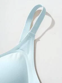 Áo ngực không gọng, liền mạch, mềm mại, thoải mái và thời trang dành cho nữ, phù hợp cho mọi mùa và mặc hàng ngày. - Màu xanh lam - Xem 6